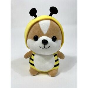 Corgi Shiba Inu Dressed As Bumble Bee Plush! 9”